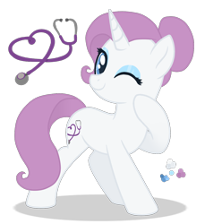 Size: 1100x1200 | Tagged: safe, artist:magicuniclaws, imported from derpibooru, oc, oc only, pony, unicorn, female, magical lesbian spawn, mare, offspring, parent:nurse redheart, parent:rarity, simple background, solo, transparent background