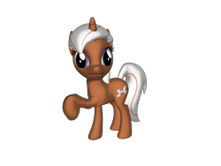 Size: 1200x900 | Tagged: safe, artist:nintenblock64, imported from derpibooru, silver spanner, pony, unicorn, pony creator, 3d, 3d pony creator, cutie mark, female, mare, open mouth, ponylumen, pose, raised hoof, simple background, smiling, transparent background, wrench