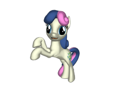 Size: 1200x900 | Tagged: safe, artist:nintenblock64, imported from derpibooru, bon bon, sweetie drops, earth pony, pony, pony creator, 3d, 3d pony creator, candy, cutie mark, female, food, hooves, hooves up, mare, open mouth, ponylumen, pose, rearing, simple background, smiling, transparent background