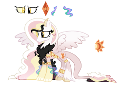 Size: 1747x1237 | Tagged: safe, artist:xxcheerupxxx, imported from derpibooru, oc, oc only, oc:breaking dawn, hybrid, base used, female, interspecies offspring, offspring, parent:discord, parent:princess celestia, parents:dislestia, simple background, solo, transparent background