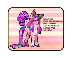 Size: 2925x2371 | Tagged: safe, artist:spudsmcfrenzy, imported from derpibooru, oc, oc only, oc:tequila sunrise, pegasus, pony, magical lesbian spawn, male, offspring, parent:princess celestia, parent:twilight sparkle, parents:twilestia, solo, stallion