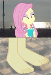 Size: 650x959 | Tagged: safe, edit, imported from derpibooru, fluttershy, equestria girls, barefoot, beach, comparison, feet, fetish, foot fetish, foot focus, legs, pictures of legs