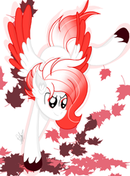 Size: 1080x1467 | Tagged: safe, artist:skywatcher, artist:thepinkbirb, imported from derpibooru, oc, oc only, oc:deepest apologies, pony, leaves, simple background, solo, white background
