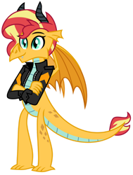 Size: 1024x1351 | Tagged: safe, artist:emeraldblast63, imported from derpibooru, sunset shimmer, dragon, dragonified, species swap, sunset dragon
