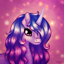 Size: 1181x1181 | Tagged: safe, artist:amynthaa, imported from derpibooru, izzy moonbow, pony, unicorn, abstract background, female, g5, mare, solo