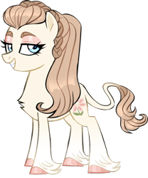 Size: 768x921 | Tagged: safe, artist:cryptidcake, artist:kryptidkitty, artist:mourningfog, imported from derpibooru, oc, oc only, oc:whoopsy daisy, earth pony, pony, cutie mark, leonine tail, simple background, solo, transparent background, unshorn fetlocks
