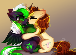 Size: 4500x3291 | Tagged: safe, artist:1fresita, artist:krissstudios, imported from derpibooru, oc, oc only, alicorn, pony, unicorn, female, kissing, mare