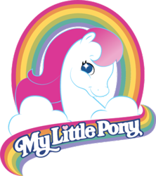 Size: 300x338 | Tagged: safe, imported from derpibooru, pony, female, g2, logo, looking at you, mare, my little pony logo, rainbow, simple background, smiling, smiling at you, transparent background