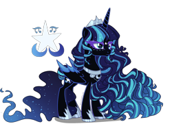 Size: 2248x1630 | Tagged: safe, artist:gihhbloonde, imported from derpibooru, coloratura, oc, oc only, alicorn, pony, female, magical lesbian spawn, mare, offspring, parent:coloratura, parent:nightmare moon, solo