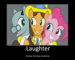 Size: 1075x860 | Tagged: safe, artist:thejboy88, edit, edited screencap, imported from derpibooru, screencap, cheese sandwich, pinkie pie, sans smirk, pony, the last laugh, motivational poster