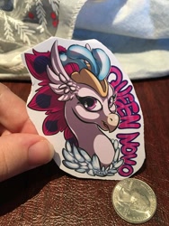 Size: 570x760 | Tagged: safe, imported from derpibooru, queen novo, classical hippogriff, hippogriff, my little pony: the movie, irl, photo, sticker