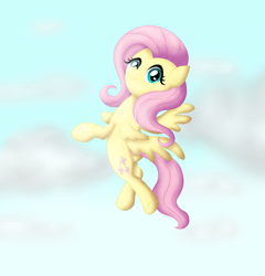 Size: 4165x4344 | Tagged: safe, artist:background basset, imported from derpibooru, fluttershy, pegasus, pony, cloud, cute, female, flying, looking at you, looking back, looking back at you, mare, shyabetes, smiling, solo, spread wings, wings