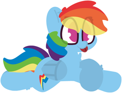 Size: 2361x1791 | Tagged: safe, artist:moonydusk, imported from derpibooru, rainbow dash, pegasus, pony, :p, backwards cutie mark, female, lying down, mare, prone, simple background, solo, tongue out, transparent background