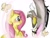Size: 1040x780 | Tagged: safe, artist:cocolove2176, imported from derpibooru, discord, fluttershy, butterfly, draconequus, pegasus, pony, blushing, discoshy, duo, eyelashes, female, looking at each other, male, mare, shipping, simple background, smiling, straight, upside down, white background