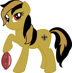 Size: 2434x2463 | Tagged: safe, artist:dash-o-salt, imported from derpibooru, pony, female, football, mare, new orleans saints, ponified, simple background, solo, sports, transparent background