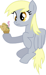 Size: 1931x3106 | Tagged: safe, artist:dash-o-salt, imported from derpibooru, derpy hooves, pegasus, pony, worm, applebuck season, confused, flying, food, muffin, newbie artist training grounds, simple background, solo, transparent background