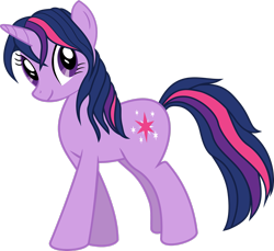 Size: 2557x2345 | Tagged: safe, artist:dash-o-salt, imported from derpibooru, twilight sparkle, pony, unicorn, alternate hairstyle, looking at you, loose hair, mane down, simple background, smiling, smiling at you, solo, transparent background, unicorn twilight