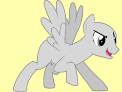 Size: 846x638 | Tagged: safe, artist:equine-bases, imported from derpibooru, oc, oc only, pegasus, pony, bald, base, male, open mouth, pegasus oc, raised hoof, simple background, solo, stallion, wings, yellow background