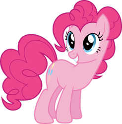 Size: 2428x2470 | Tagged: safe, artist:dash-o-salt, imported from derpibooru, pinkie pie, earth pony, pony, cute, diapinkes, female, inkscape, looking up, mare, simple background, smiling, solo, standing, transparent background, tutorial, vector
