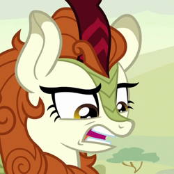 Size: 400x400 | Tagged: safe, imported from derpibooru, screencap, autumn blaze, kirin, sounds of silence, cropped, disgusted, female, reaction image, solo