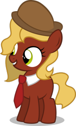 Size: 801x1314 | Tagged: safe, artist:stellardusk, derpibooru exclusive, imported from derpibooru, oc, oc only, oc:zillion bits, pony, unicorn, commission, female, filly, foal, hat, necktie, offspring, parent:oc:brass bolts, parent:oc:perseus, parents:oc x oc, simple background, solo, transparent background, vector