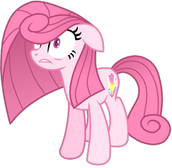 Size: 906x883 | Tagged: safe, artist:muhammad yunus, artist:tanahgrogot, imported from derpibooru, oc, oc only, oc:annisa trihapsari, earth pony, pony, base used, earth pony oc, female, gritted teeth, mare, not rarity, pink body, pink hair, simple background, solo, transparent background, vector, wide eyes