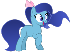 Size: 4100x3017 | Tagged: safe, artist:muhammad yunus, artist:tanahgrogot, imported from derpibooru, oc, oc only, oc:bluelight, oc:starnight, earth pony, pony, base used, bow, earth pony oc, female, hair bow, mare, medibang paint, missing cutie mark, open mouth, simple background, solo, transparent background, vector