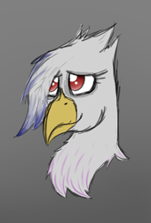 Size: 1500x2200 | Tagged: safe, artist:somber, imported from derpibooru, oc, oc only, griffon, bust, cute, female, griffon oc, sketch, smiling, solo