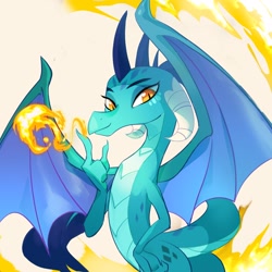 Size: 2048x2048 | Tagged: safe, artist:tingsan, imported from derpibooru, princess ember, dragon, dragoness, dragonfire, female, fire, high res, looking at you, solo