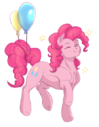 Size: 1280x1642 | Tagged: safe, artist:1an1, imported from derpibooru, pinkie pie, earth pony, pony, balloon, cute, diapinkes, eyes closed, female, mare, smiling, solo, stars