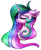 Size: 1616x1972 | Tagged: safe, artist:kruszyna25, artist:kruszynka25, imported from derpibooru, princess celestia, alicorn, pony, bust, ear down, ear fluff, eyes closed, female, frown, horn, mare, one ear down, open mouth, portrait, simple background, solo, transparent background