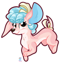 Size: 1391x1419 | Tagged: safe, artist:rainbow eevee, imported from derpibooru, cozy glow, dog, dogified, species swap