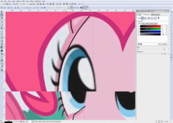Size: 1012x720 | Tagged: safe, artist:dash-o-salt, imported from derpibooru, part of a set, pinkie pie, absurd file size, animated, head, inkscape, part of a series, sound, tutorial, vector, webm