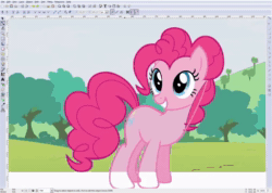 Size: 506x360 | Tagged: safe, artist:dash-o-salt, imported from derpibooru, part of a set, pinkie pie, absurd file size, animated, cutie mark, export, inkscape, part of a series, sound, touch up, tutorial, vector, webm