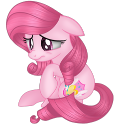 Size: 1470x1591 | Tagged: safe, artist:muhammad yunus, artist:tanahgrogot, imported from derpibooru, oc, oc only, oc:annisa trihapsari, earth pony, pony, base used, earth pony oc, female, floppy ears, mare, not rarity, pink body, pink hair, sad pony, simple background, solo, transparent background, vector