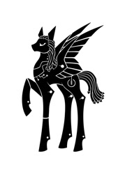 Size: 1000x1400 | Tagged: safe, artist:sunnyclockwork, imported from derpibooru, pegasus, pony, robot, cotbg, ponified, saint hedwig, scp, scp foundation