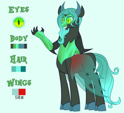 Size: 1200x1100 | Tagged: safe, artist:enigmadoodles, imported from derpibooru, oc, oc only, hybrid, pony, taur, interspecies offspring, male, offspring, parent:lord tirek, parent:queen chrysalis, parent:tirek, parents:chrystirek, reference sheet, solo