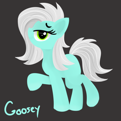 Size: 1200x1200 | Tagged: safe, artist:dafiltafish, imported from derpibooru, oc, oc only, oc:goosey, earth pony, pony, experiment, female, gray background, simple background, solo