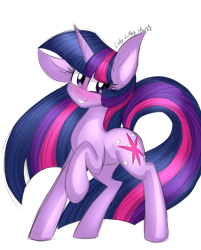 Size: 1280x1595 | Tagged: safe, artist:ladylullabystar, imported from derpibooru, twilight sparkle, pony, unicorn, big ears, cute, looking at you, one hoof raised, raised hoof, simple background, solo, transparent background, twiabetes, unicorn twilight