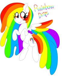 Size: 1280x1556 | Tagged: safe, artist:ladylullabystar, imported from derpibooru, oc, oc only, oc:rainbow drips, pegasus, pony, colored wings, female, mare, multicolored wings, rainbow wings, simple background, solo, transparent background, wings