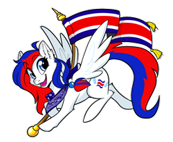 Size: 1280x1057 | Tagged: safe, artist:lasserland, imported from derpibooru, oc, oc:panchita, pegasus, pony, bandana, costa rica, female, flag, nation ponies, open mouth, ponified