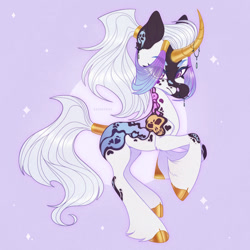 Size: 1024x1024 | Tagged: safe, artist:sadelinav, imported from derpibooru, oc, oc only, oc:equinox, oc:raven, pony, unicorn, curved horn, female, horn, mare, solo