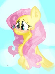 Size: 780x1040 | Tagged: safe, artist:cocolove2176, imported from derpibooru, fluttershy, butterfly, pegasus, pony, blushing, bust, chest fluff, cute, daaaaaaaaaaaw, eyelashes, female, mare, shyabetes, smiling