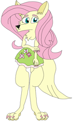 Size: 1976x3264 | Tagged: safe, artist:hubfanlover678, imported from derpibooru, fluttershy, anthro, digitigrade anthro, wolf, equestria girls, clothes, miniskirt, simple background, skirt, species swap, white background, wolfified