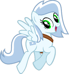 Size: 570x614 | Tagged: safe, artist:pegasski, imported from derpibooru, oc, oc only, pegasus, pony, bag, base used, eyelashes, female, flying, looking back, mare, open mouth, pegasus oc, simple background, smiling, solo, transparent background, wings