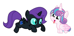 Size: 2555x1233 | Tagged: safe, artist:bronyboy, artist:sollace, edit, imported from derpibooru, princess flurry heart, oc, oc:nyx, alicorn, pony, a flurry of emotions, .svg available, absurd resolution, adorable face, behaving like a dog, cousins, cuddly, cute, cuteness overload, cutest pony alive, cutest pony ever, daaaaaaaaaaaw, duo, female, flurrybetes, foal, hnnng, infantilism, majestic as fuck, nyxabetes, open mouth, puppy, show accurate, silly, silly pony, simple background, smiling, tongue out, transparent background, vector, weapons-grade cute