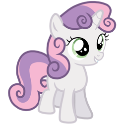 Size: 768x768 | Tagged: source needed, safe, artist:supermario64fan, imported from derpibooru, sweetie belle, pony, unicorn, stare master, female, filly, grin, simple background, smiling, solo, teeth, transparent background, vector