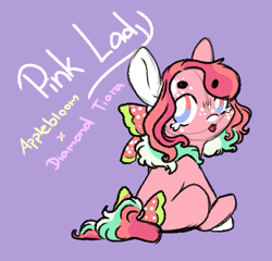 Size: 619x594 | Tagged: safe, artist:orphicswan, imported from derpibooru, oc, oc:pink lady, earth pony, magical lesbian spawn, offspring, parent:apple bloom, parent:diamond tiara, parents:diamondbloom