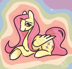 Size: 1490x1417 | Tagged: safe, artist:dear_crimes, imported from derpibooru, fluttershy, pegasus, pony, cute, lying down, prone, shyabetes, solo