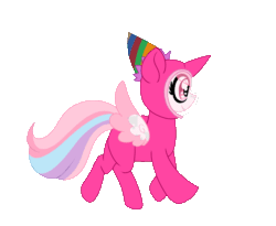 Size: 1200x984 | Tagged: safe, artist:ladylullabystar, imported from derpibooru, oc, oc:lullaby star, pony, among us, animated, crewmate, gif, hat, party hat, simple background, solo, transparent background